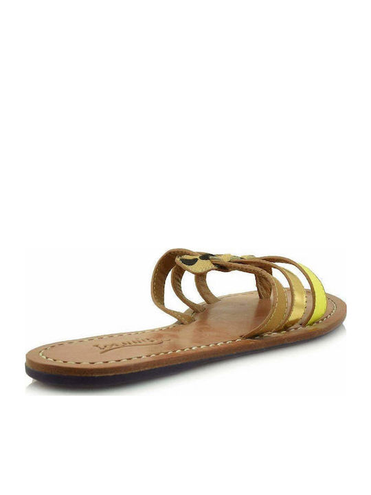 Sandale Casual Damă De Piele Galbene