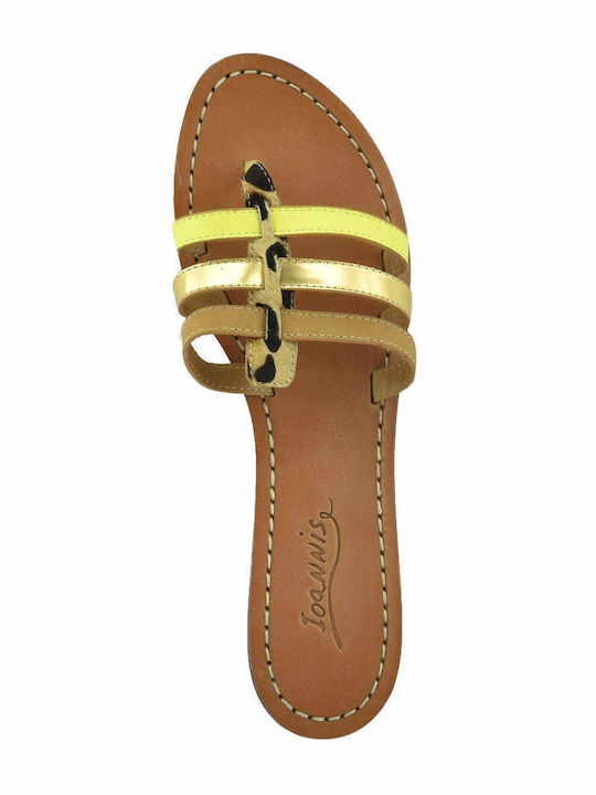 Sandale Casual Damă De Piele Galbene