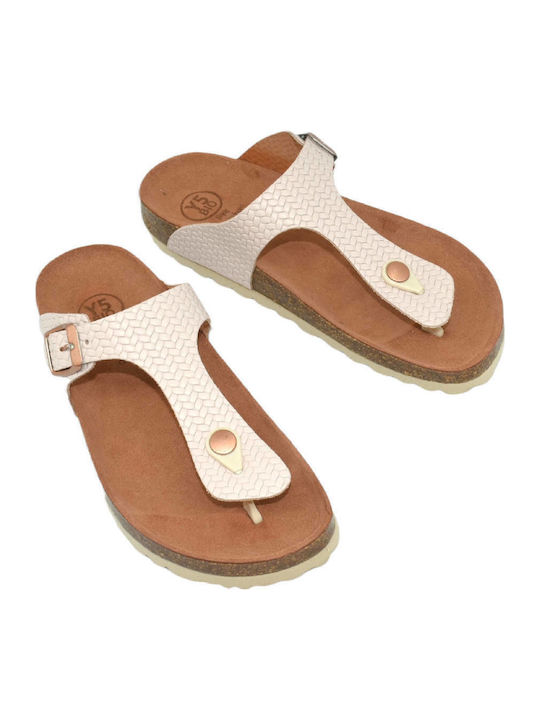 Leather Women's Flat Sandals Anatomic in Pink Color