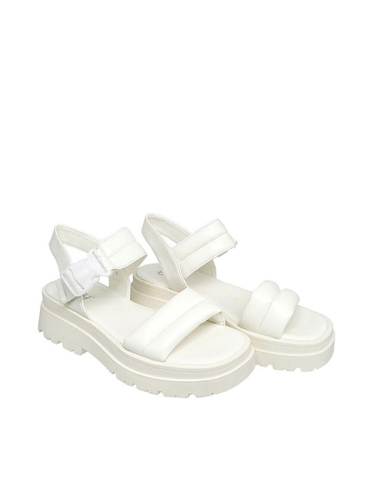 Betsy Damen Flache Sandalen Flatforms in Weiß Farbe