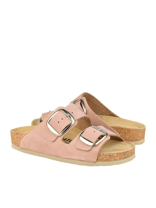 Leather Women's Flat Sandals Anatomic Pink