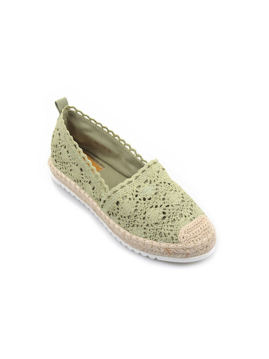 Fshoes Women's Fabric Platform Espadrilles Green