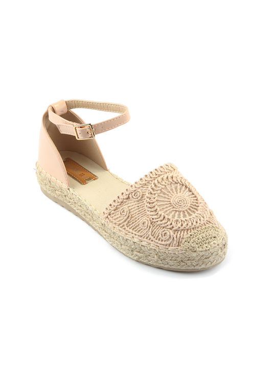 Fshoes Geflochtene Damen Espadrilles in Rosa Farbe