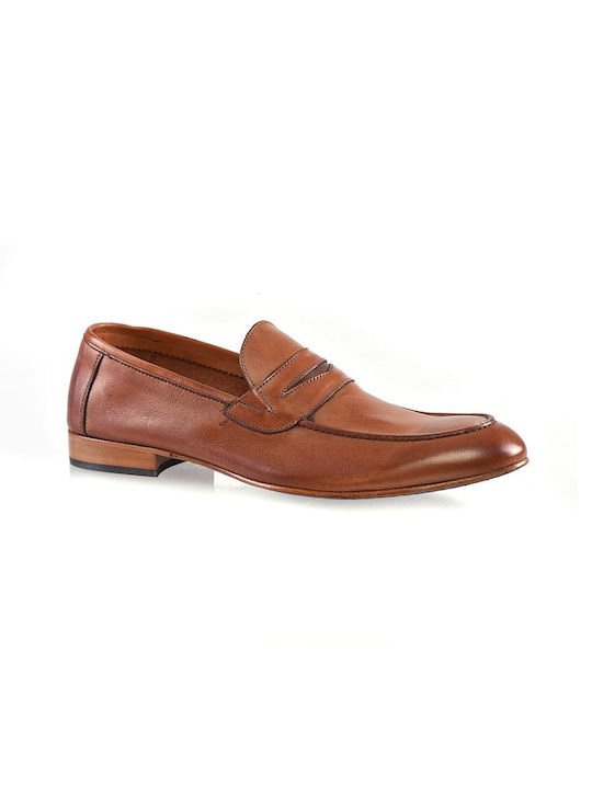 CafeNoir Men's Leather Loafers Tabac Brown