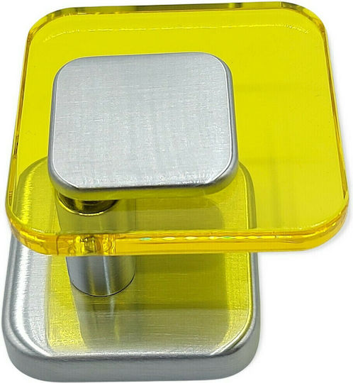 Obispa Κρεμάστρα Τοίχου Μεταλλική Κίτρινη 6x3.9x6cm