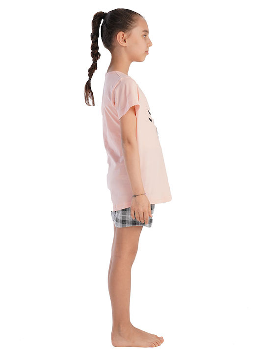 Vienetta Secret Set Top & Bottom Kids Summer Pyjamas Pink