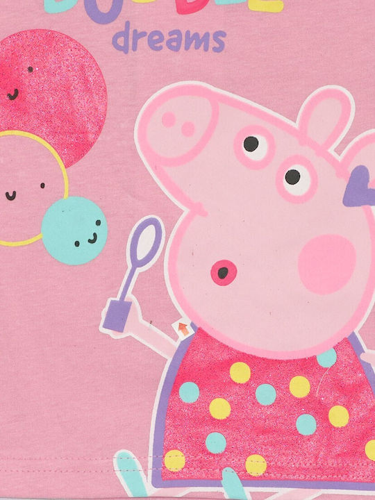 Peppa Pig Παιδική Πιτζάμα Καλοκαιρινή Ροζ