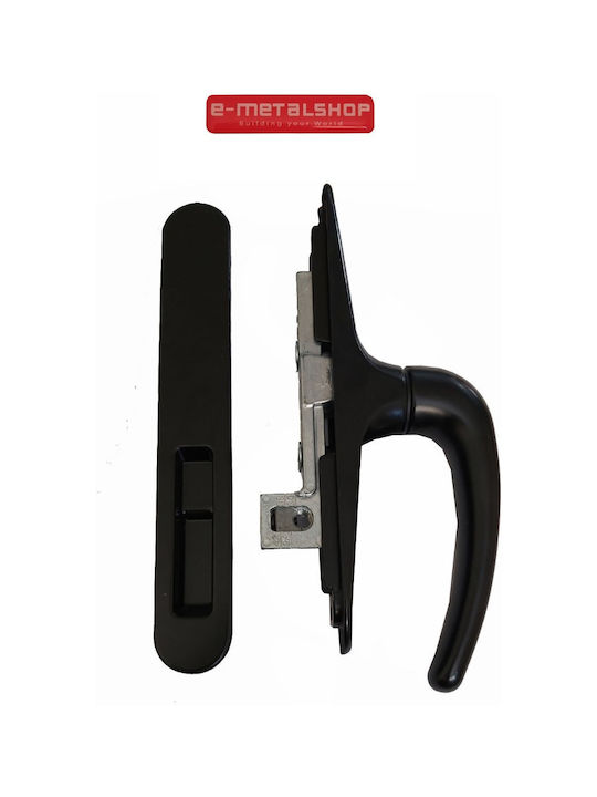 Power Lock Espag Mânere de ferestre cu Placă bacteriană Negru PL-020