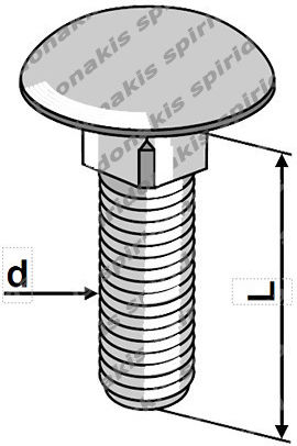 Schlittenbolzen Verzinkt DIN 603 mit Durchmesser M8 und Länge 50mm Din 603 4.8