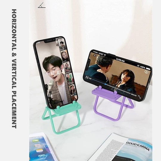 Desktop Phone Holder Stand Multifunctional Foldable Βάση Γραφείου για Κινητό σε Κίτρινο χρώμα