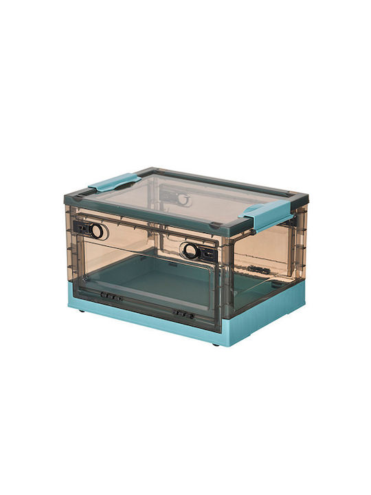 Sugar Storage Plastic Storage Box with Wheels and Lid Green 60x42.5x33cm