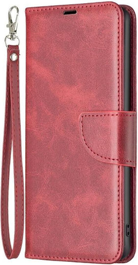 Lambskin Texture Wallet Red (Oppo A98)