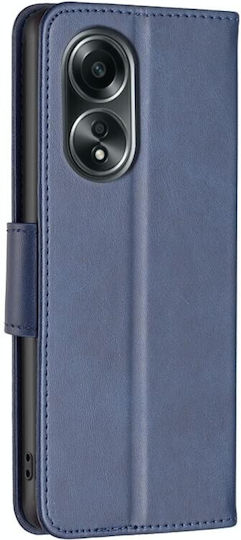 Lambskin Texture Wallet Μπλε (Oppo A98)