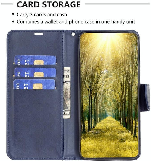 Lambskin Texture Wallet Μπλε (Oppo A98)