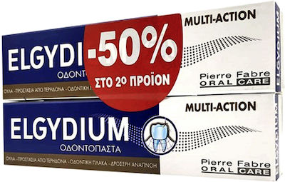 Elgydium Multi Action Οδοντόκρεμα για Πλάκα & Τερηδόνα 2x75ml