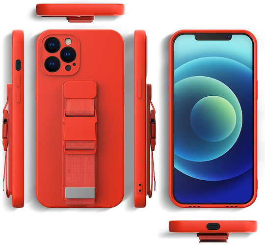 Seil Rückseite Umschlag Silikon 1mm mit Nackenriemen Rote (Galaxy A53)