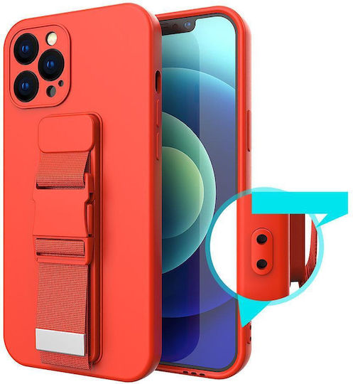 Seil Rückseite Umschlag Silikon 1mm mit Nackenriemen Rote (Galaxy A53)