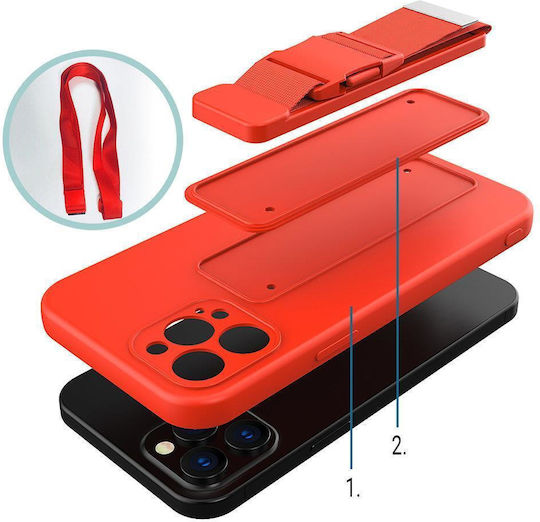 Rope Back Cover Σιλικόνης με Λουράκι Μαύρο (Redmi Note 11 Pro)