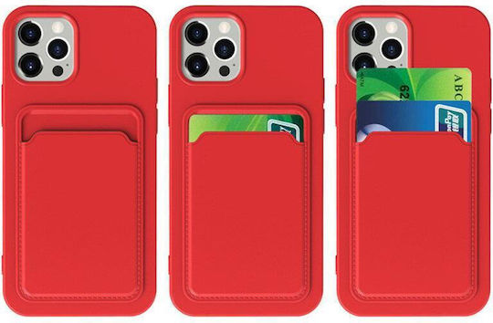 Card Портмоне Силикон Червен (Galaxy S21 5G)