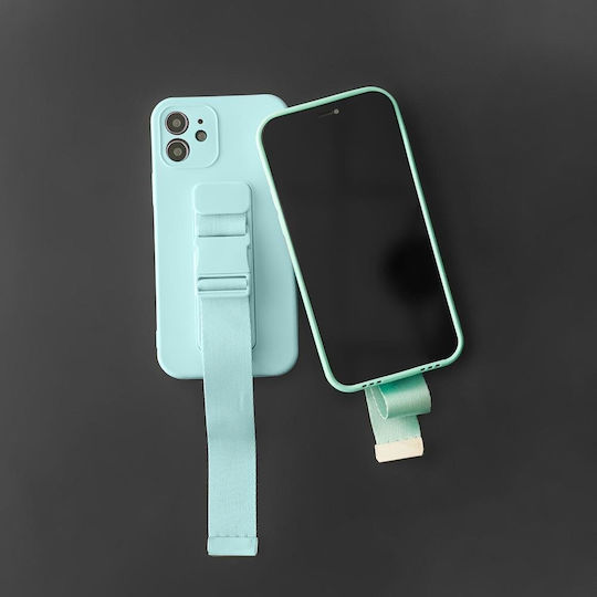 Rope Back Cover Σιλικόνης με Λουράκι Μαύρο (Redmi Note 11 Pro)