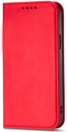 Magnet Card Книга Силикон / Кожа Червен (Galaxy S23)