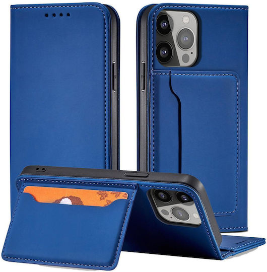 Magnet Card Book Σιλικόνης / Δερμάτινο Μπλε (Galaxy S23)