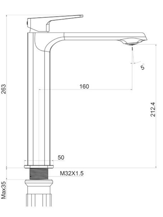 Interflex Миксер Смесител за мивка Висока Interflex Миксер Смесител за мивка Висока