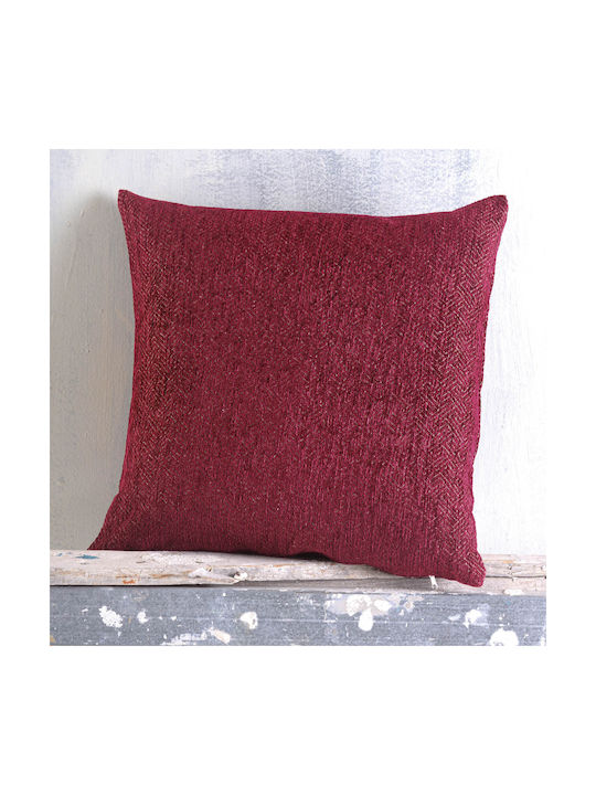 Rythmos Dekorativer Kissenbezug Avida aus 100% Baumwolle Burgundisch 40x40cm