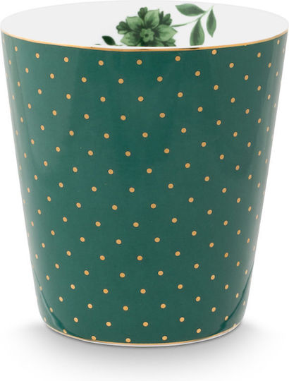 PiP Studio Κούπα από Πορσελάνη με Καπάκι Πράσινη 230ml