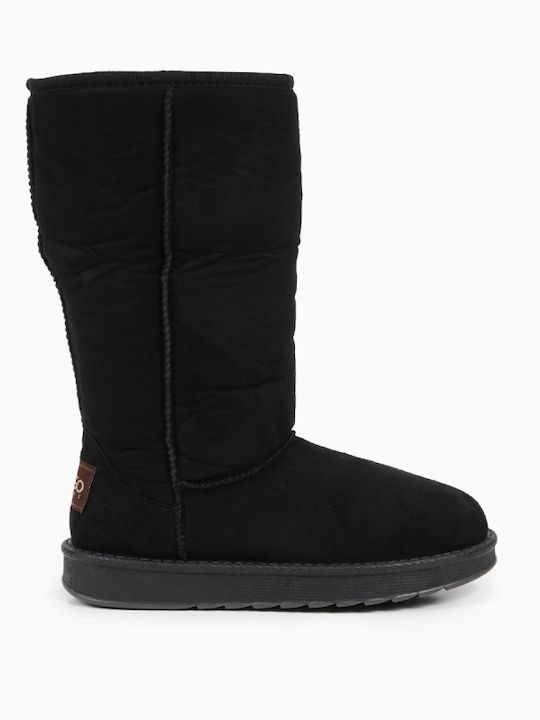 Piazza Shoes Suede Women's Boots with Fur Black