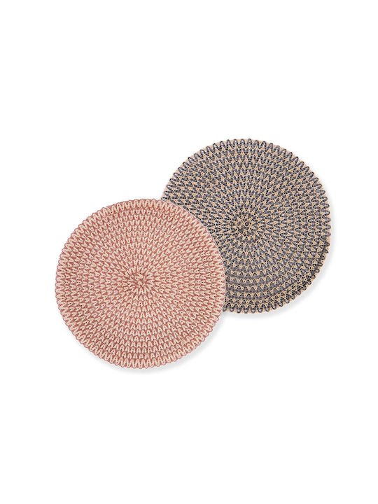 Nef-Nef Homeware Round Fabric Placemats Orange 2pcs