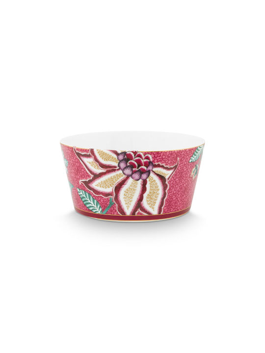PiP Studio Flower Festival Serving Bowl Round made of Porcelain Pink 4pcs