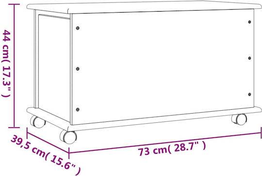 vidaXL Διακοσμητικό Μπαούλο Ξύλινο Καφέ 73x39.5x44εκ.