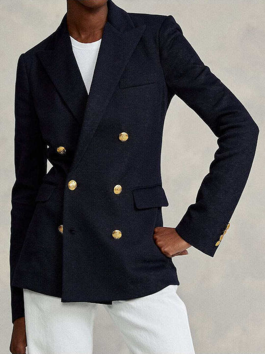 Ralph Lauren Γυναικείο Σταυρωτό Σακάκι Χρυσό