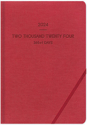 adBook Lieve Daily Planner Agenda 2024 Red 14x21cm