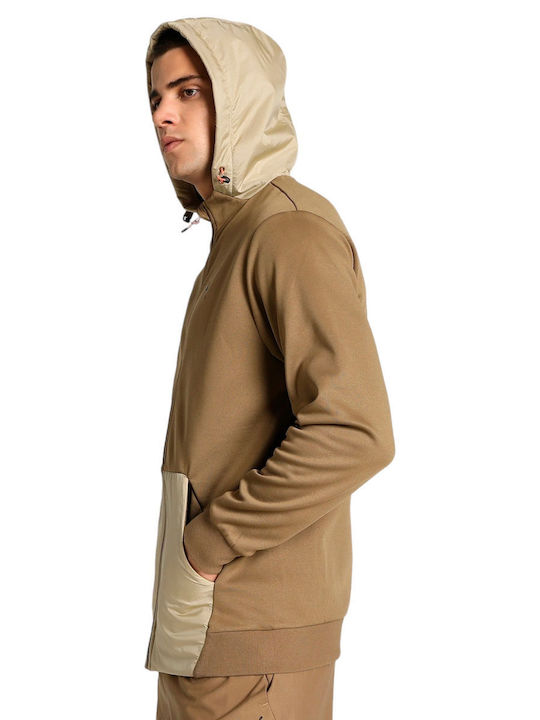 Puma Men's Sweatshirt Jacket with Hood Brown