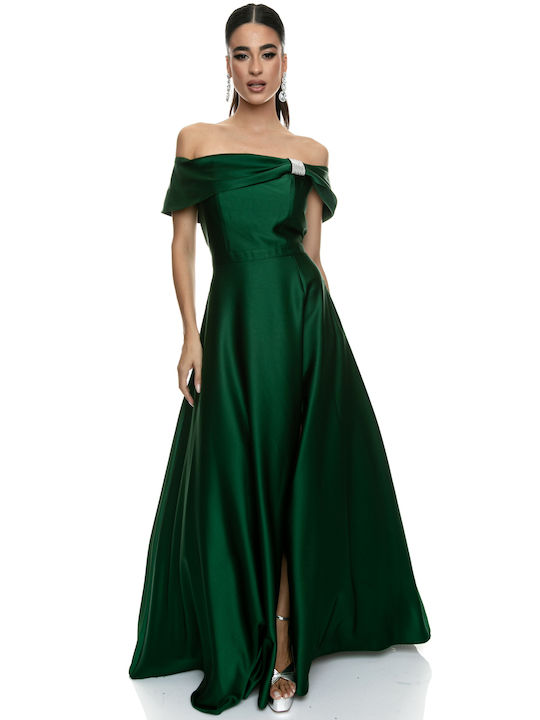 RichgirlBoudoir Mini Rochie pentru Nuntă / Botez Satin Verde