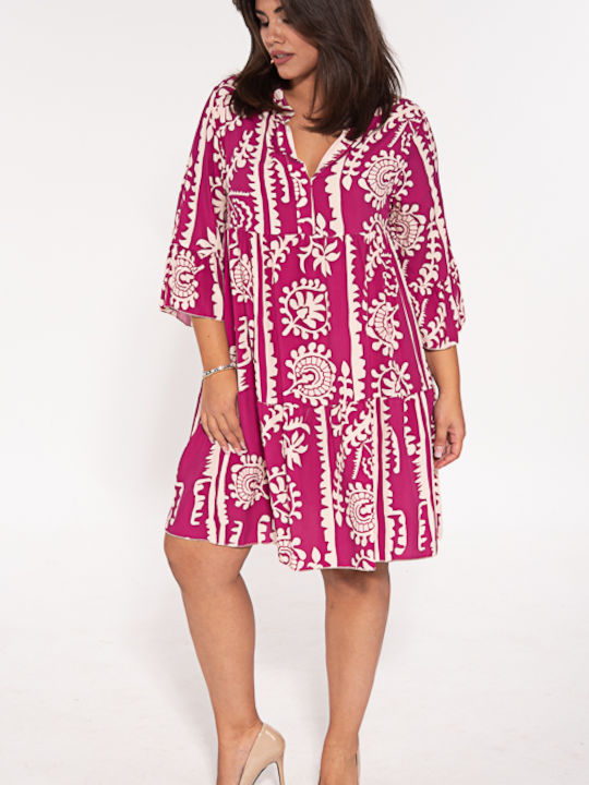 Korinas Fashion Midi Rochie Fuchsia