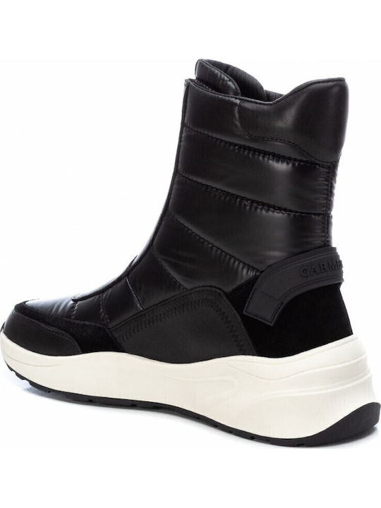 Leder Stiefeletten Damen Schwarz