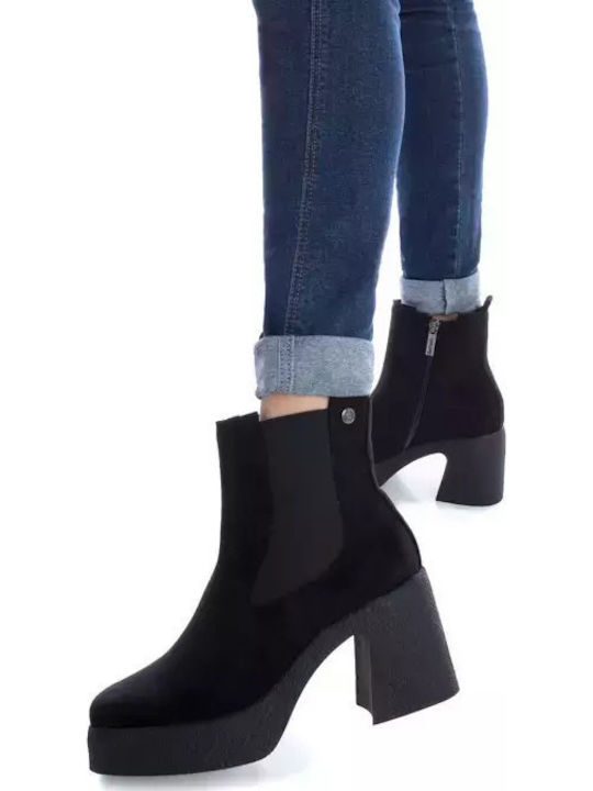 Wildleder Stiefeletten Damen Schwarz