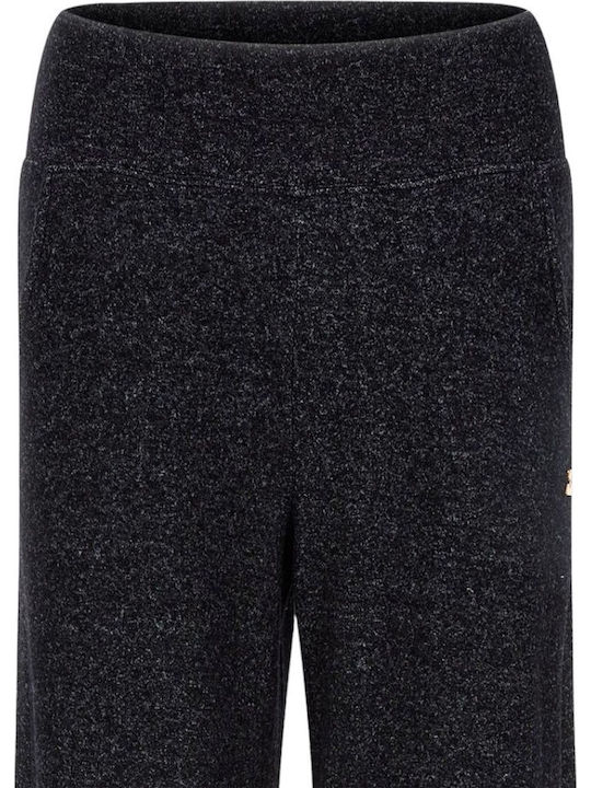 Women's Fabric Trousers Straight Line Black