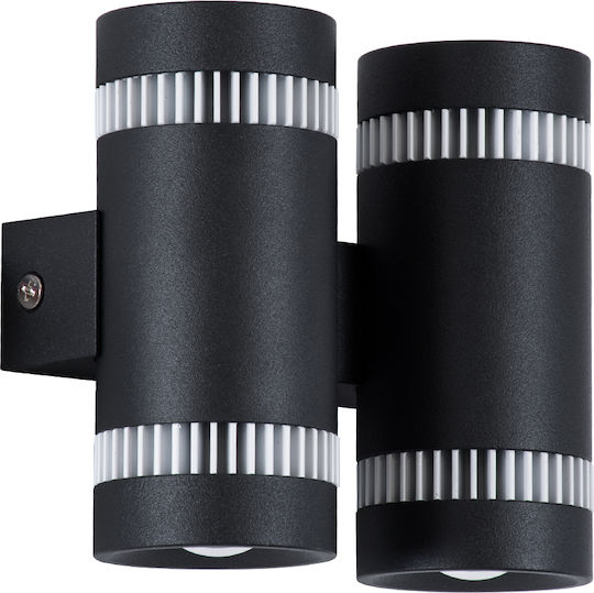 GloboStar Cannonal Стенно Външно Спот LED IP20 20W с Топла Бяла Светлина Двоен Лъч 12x6.5x11см