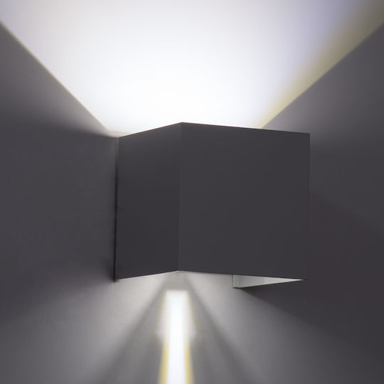 GloboStar Axis-s Wall-Mounted Outdoor Ceiling Lamp LED IP65 10W with Cool White Light Double Beam 10x10x10cm
