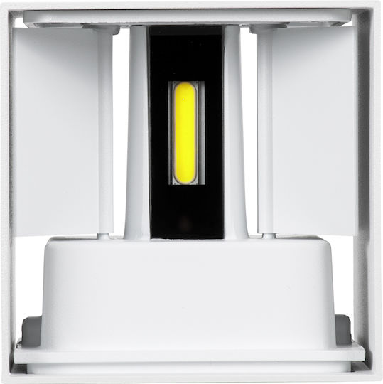 GloboStar Axis-s Wall-Mounted Outdoor Ceiling Lamp LED IP65 10W with Cool White Light Double Beam 10x10x10cm
