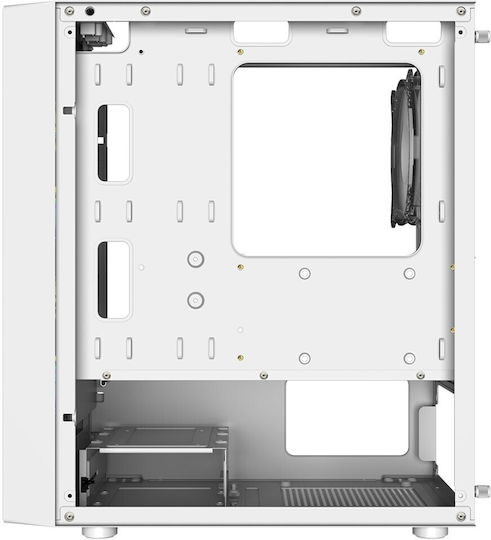 Logic Atos Gaming Mini Tower Κουτί Υπολογιστή με Πλαϊνό Παράθυρο και RGB Φωτισμό Λευκό