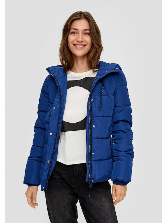 Kurz Damen Puffer Jacke für Winter Blau