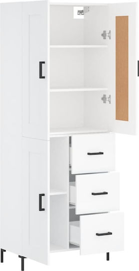 Ντουλάπα Γραφείου Ξύλινη Λευκό 69.5x34x180cm