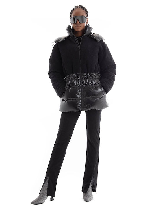 Kurz Damen Puffer Jacke für Winter Mehrfarbig