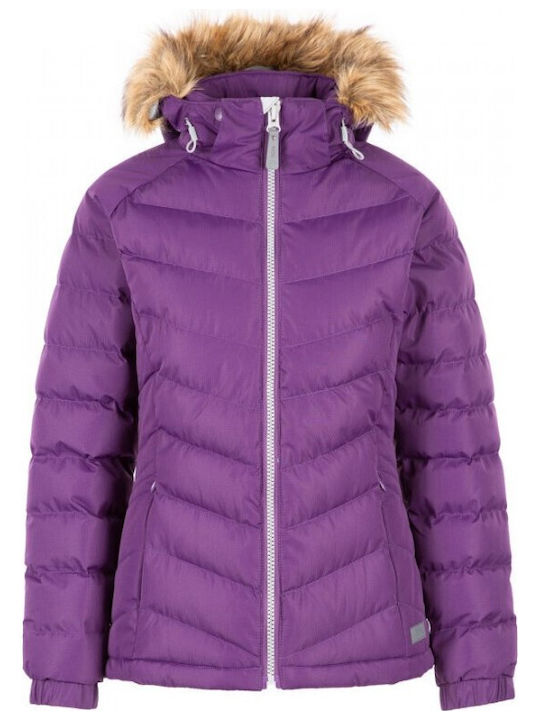 Trespass Women's Short Puffer Jacket for Winter Purple