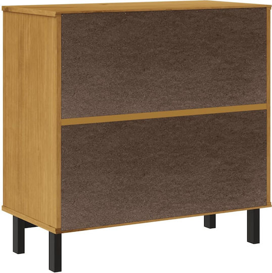 Chest of Drawers of Solid Wood with 2 Drawers Brown 80x40x80cm